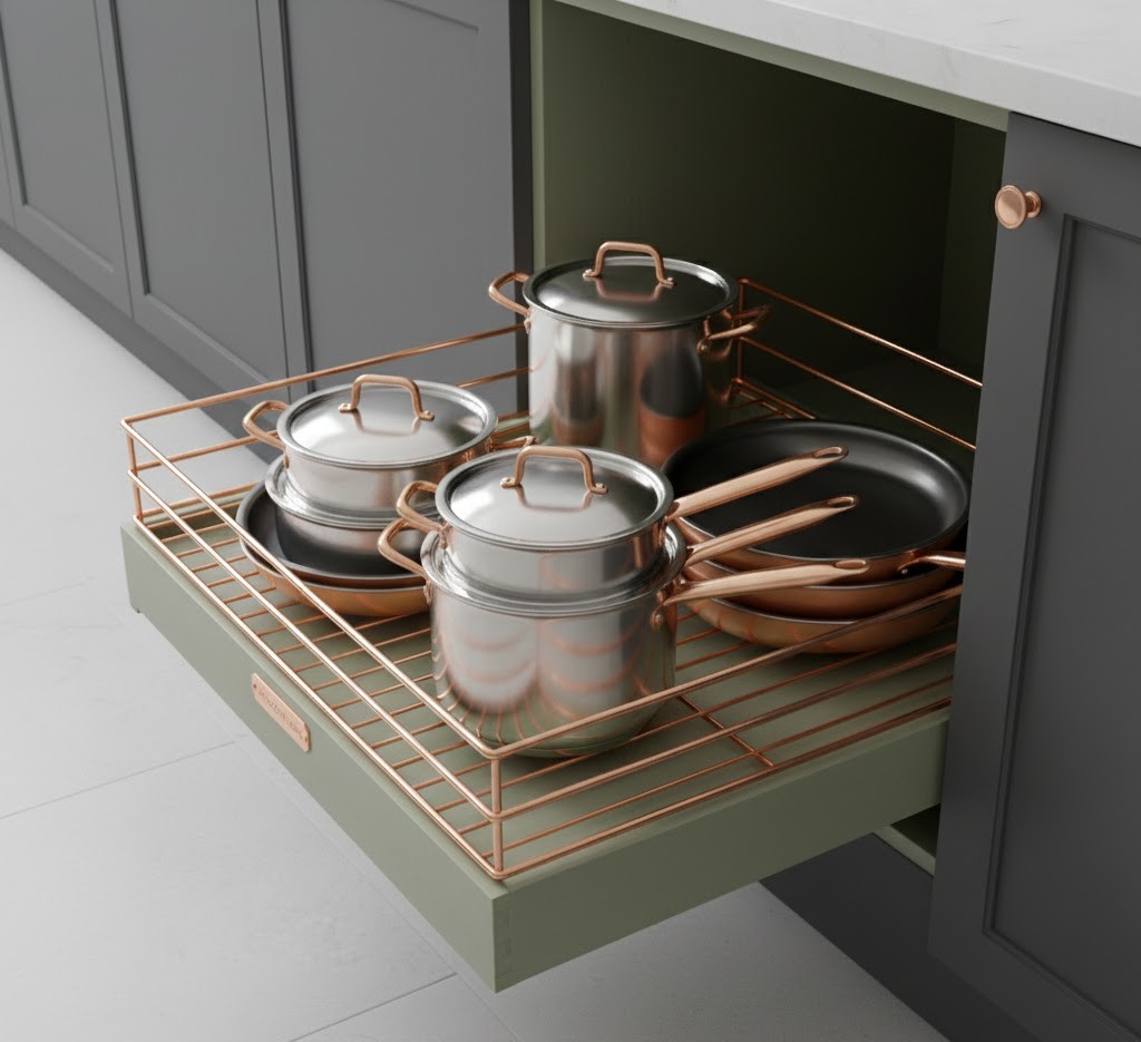 Pull-out cabinet organizer shelf