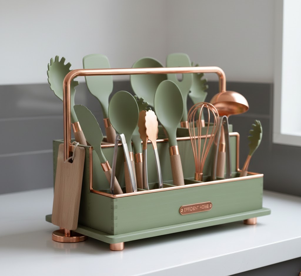 Utensil holder with compartments