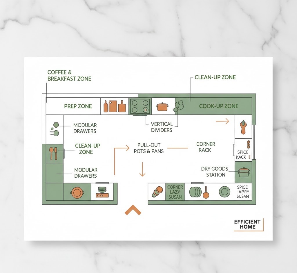 Kitchen organization planning layout